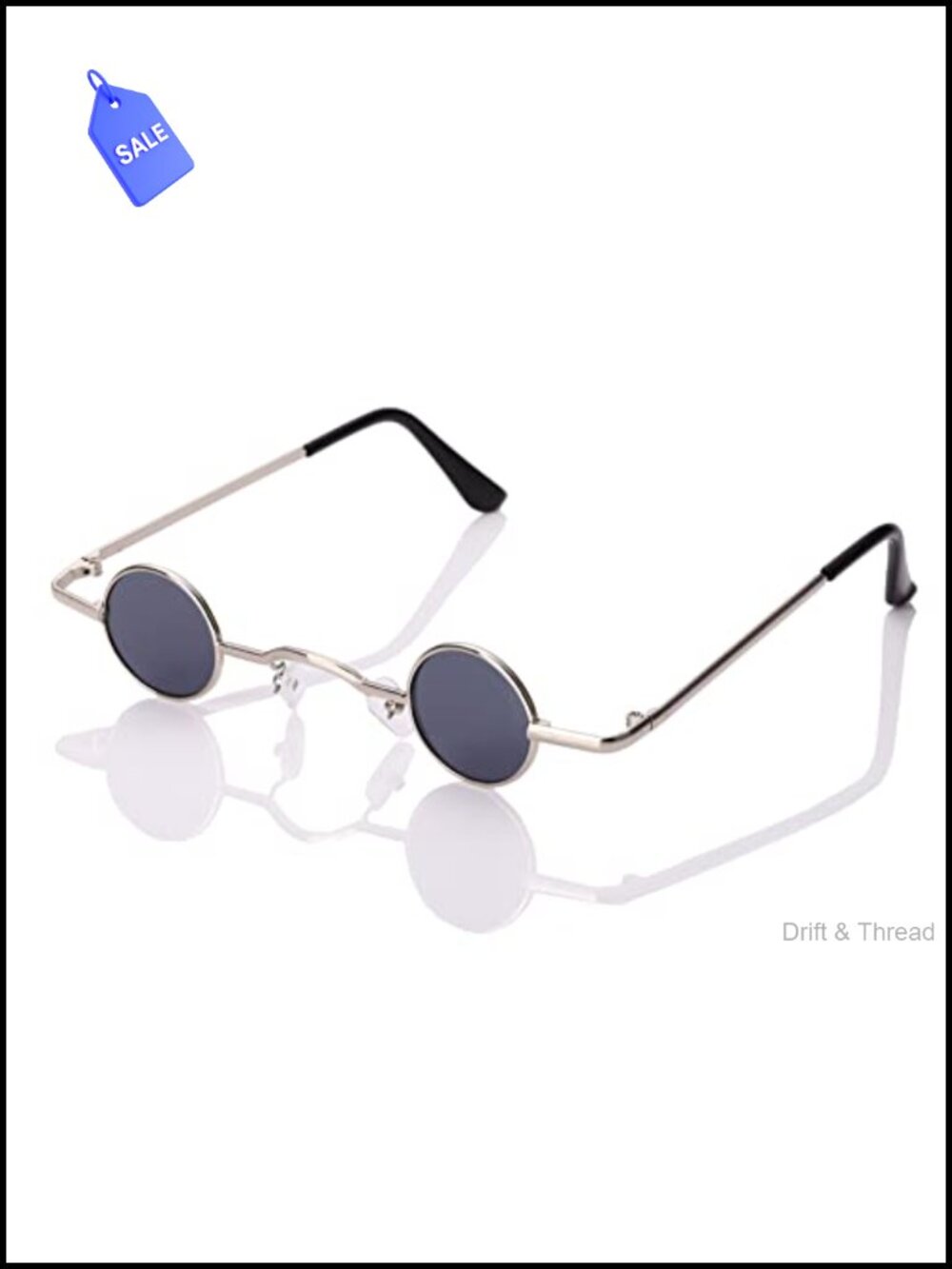 JUFORHQC Retro Unisex Metal Frame Round Sunglasses UV Protection